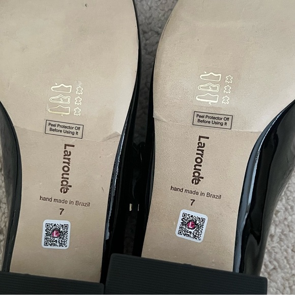 Larroudé Larroude Blair Block Pump In Black Patent Size 7 - Picture 8 of 10